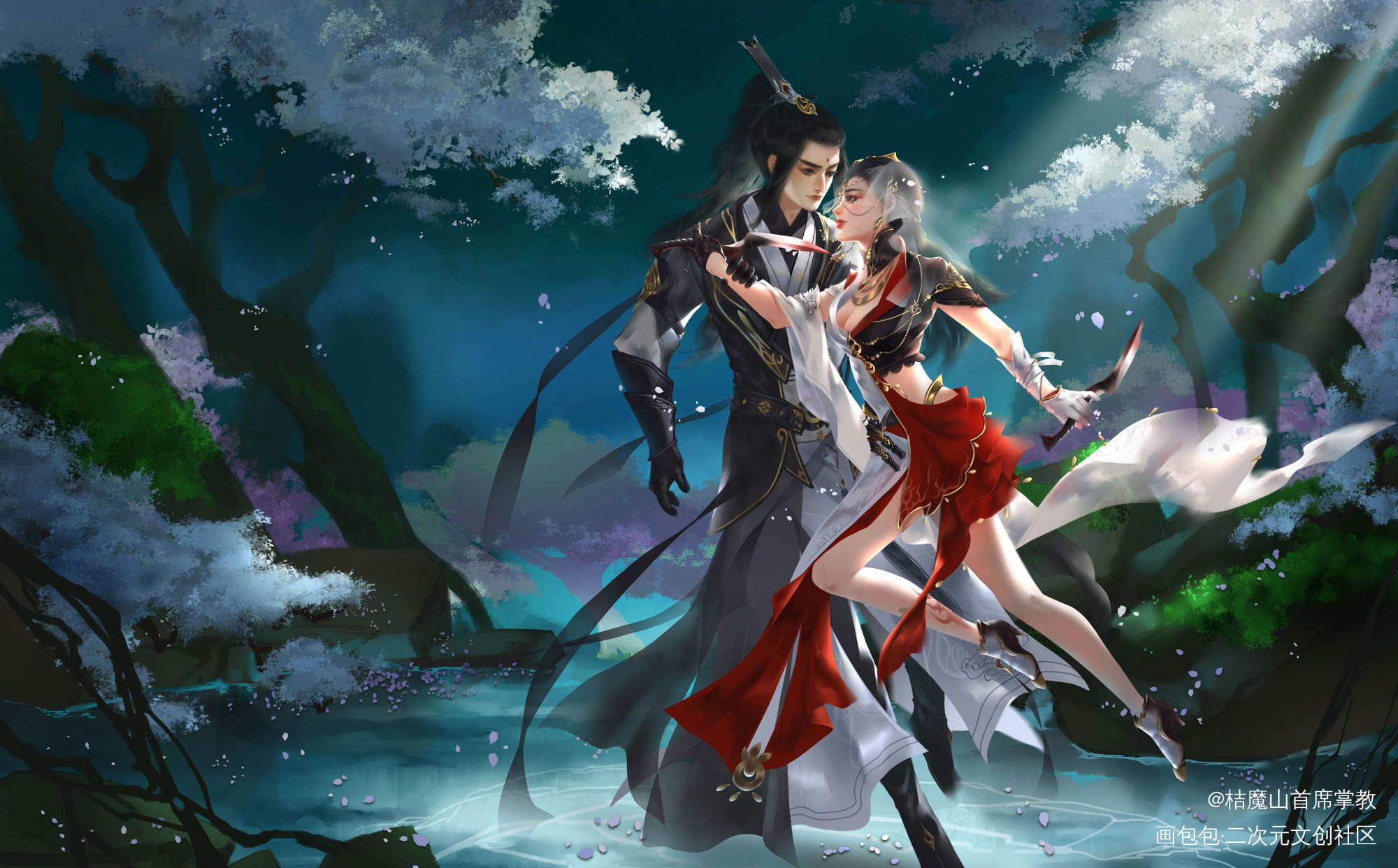 咩咩与喵姐_剑网3明教喵姐纯阳厚涂插画同人绘画作品