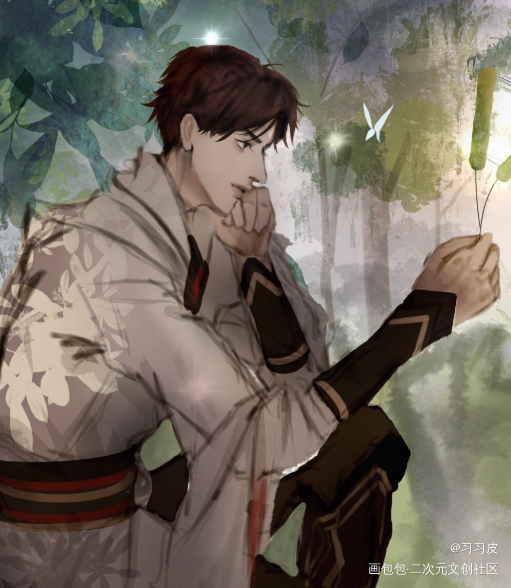 狗尾草(曜白)_王者荣耀曜白东方曜李白求配文我要上首推头像插画同人