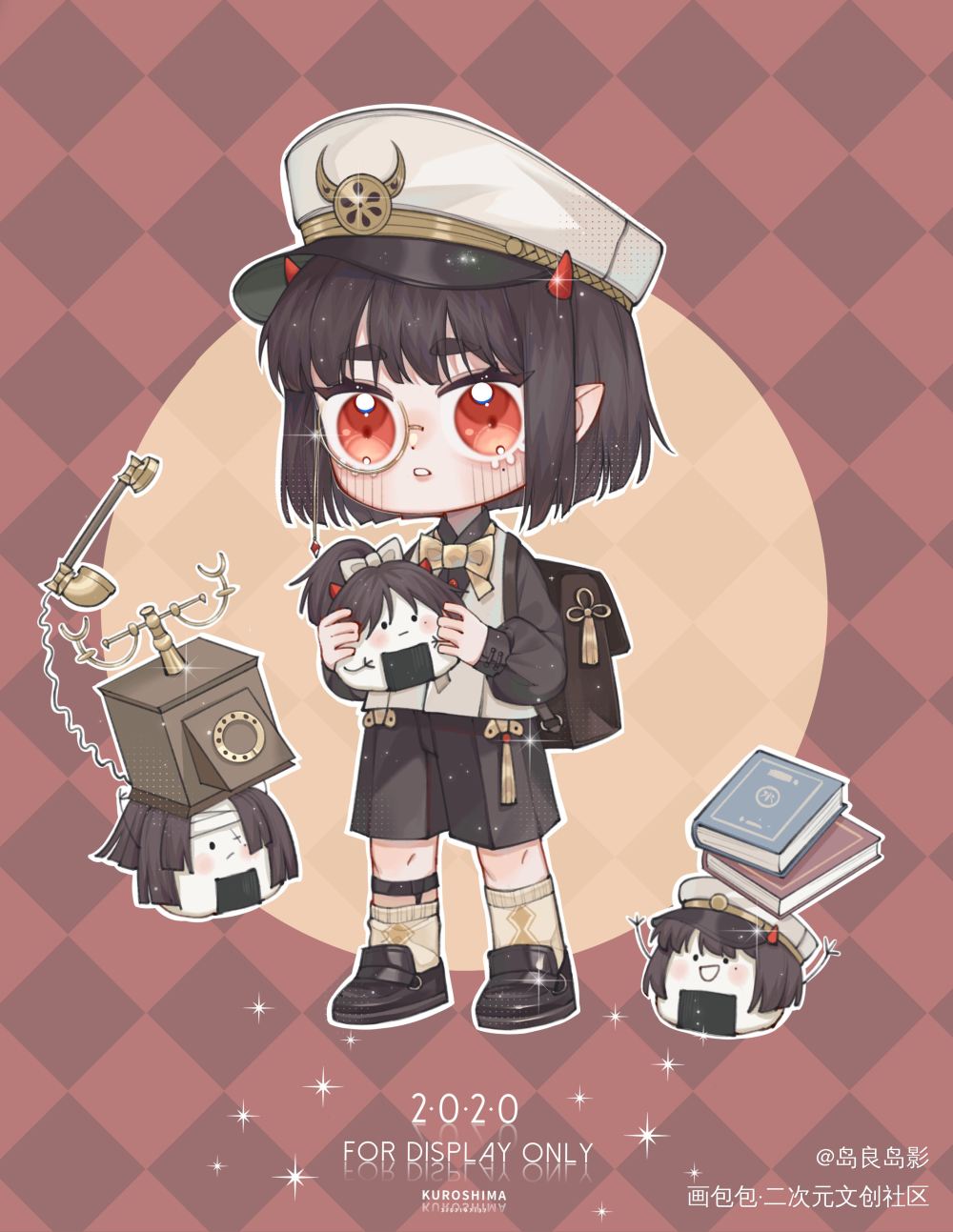 奶切店长_阴阳师天剑韧心鬼切鬼切立绘平涂日系Q版同人绘画作品