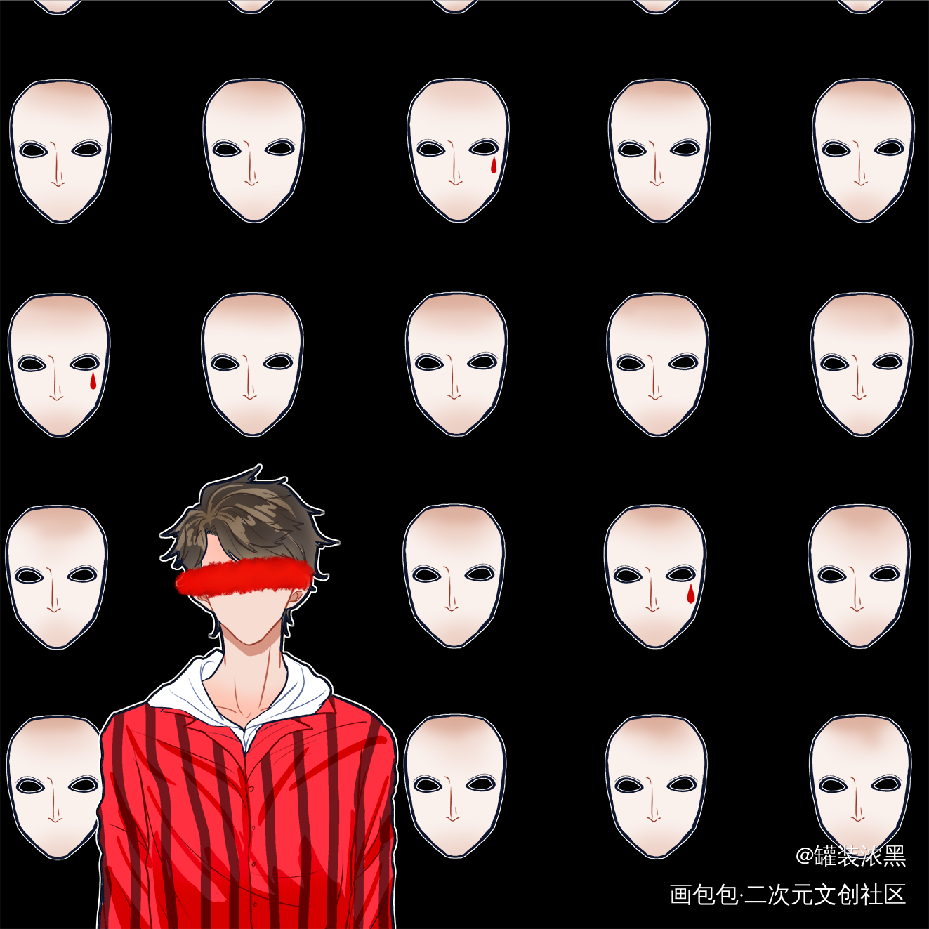 WHO ARE YOU_职业替身188男团平涂日系Q版求点评头像插画同人绘画作品