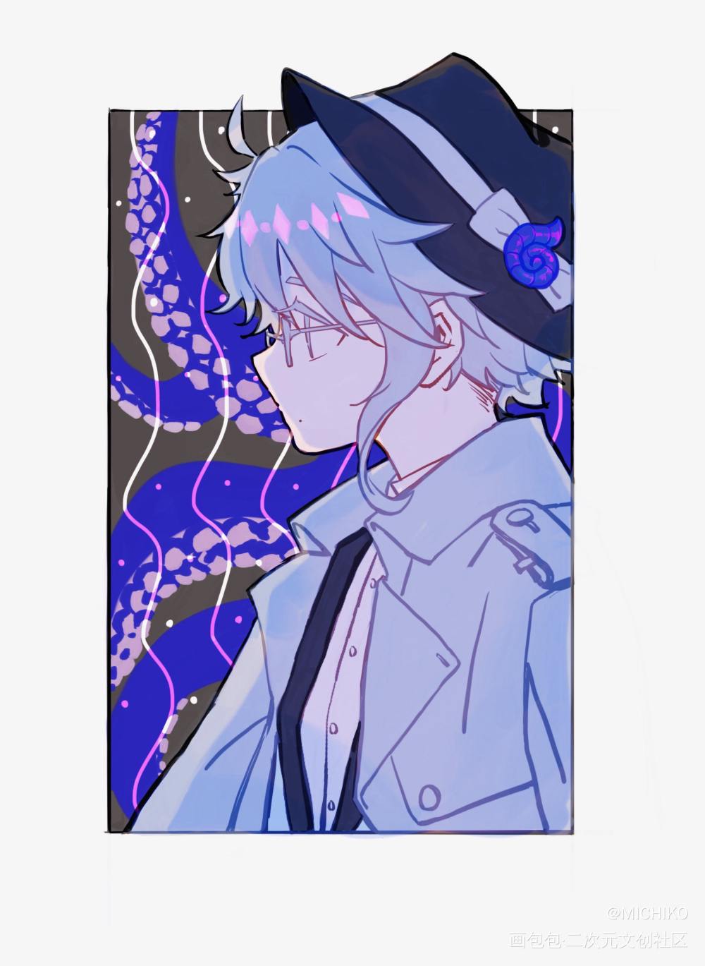之前画的azul_Azul平涂日系我要上首推同人迪士尼扭曲仙境绘画作品