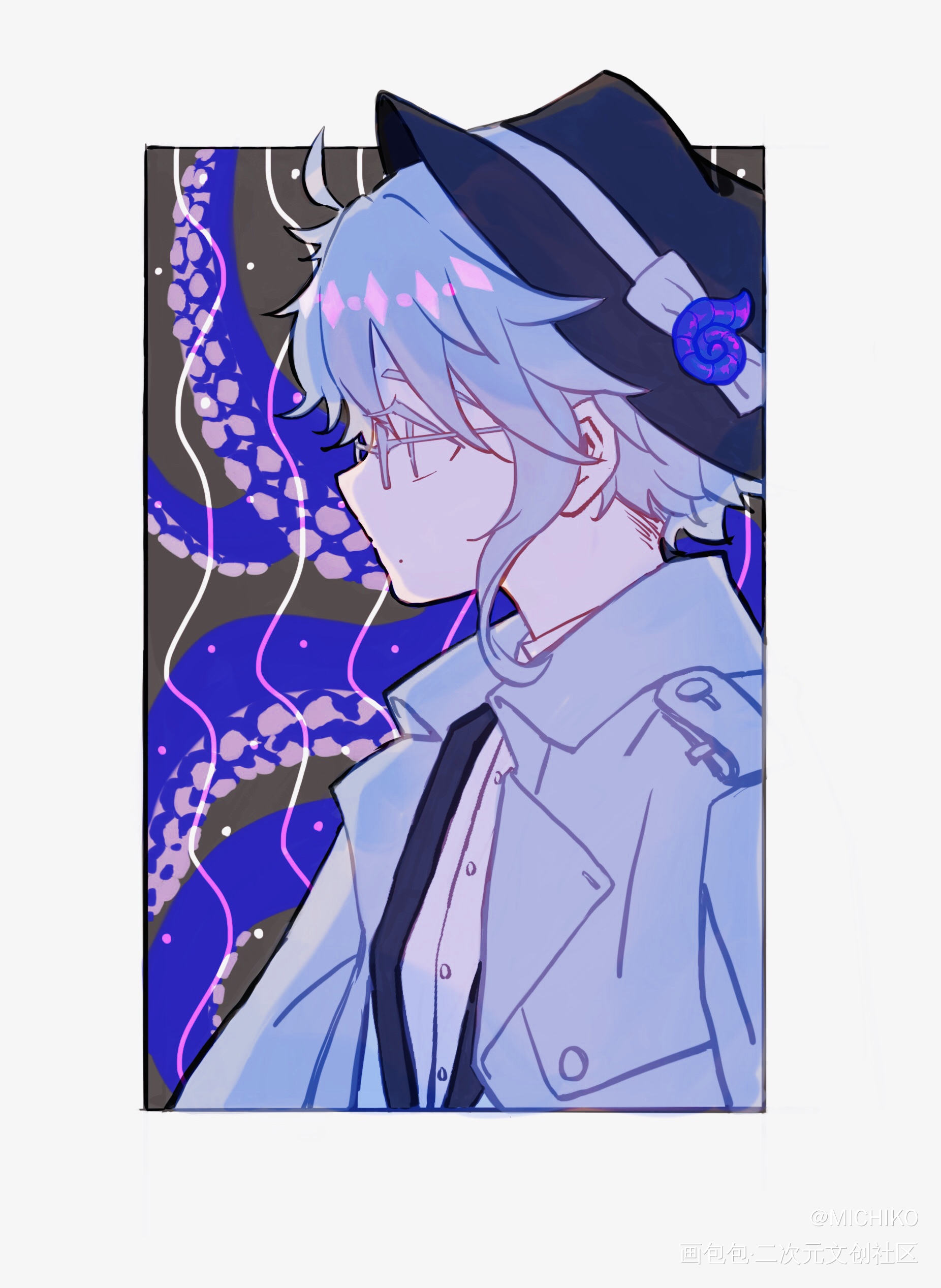 之前画的azul_Azul平涂日系我要上首推同人迪士尼扭曲仙境绘画作品
