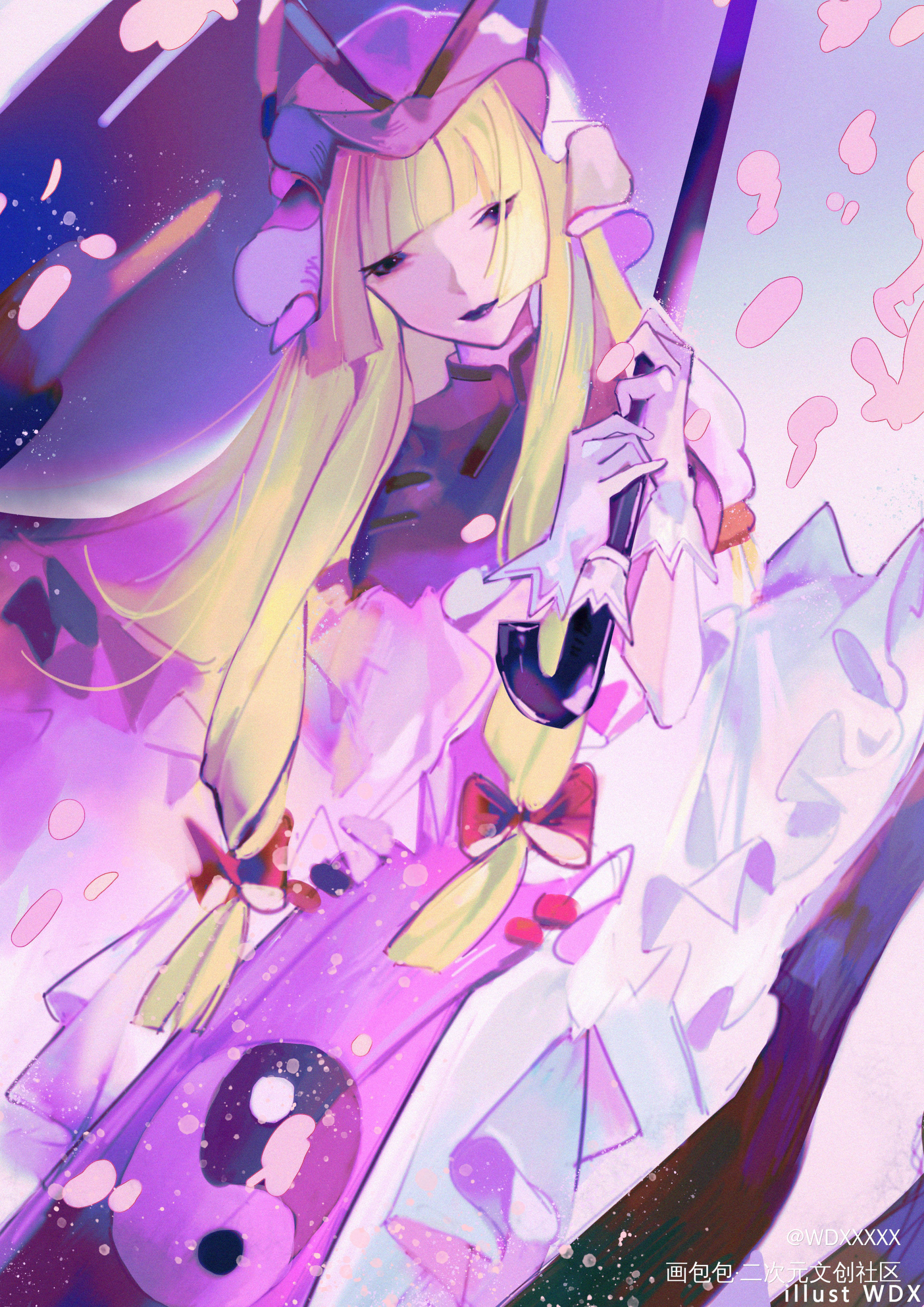 紫里紫气_东方project八云紫厚涂日系插画同人绘画作品