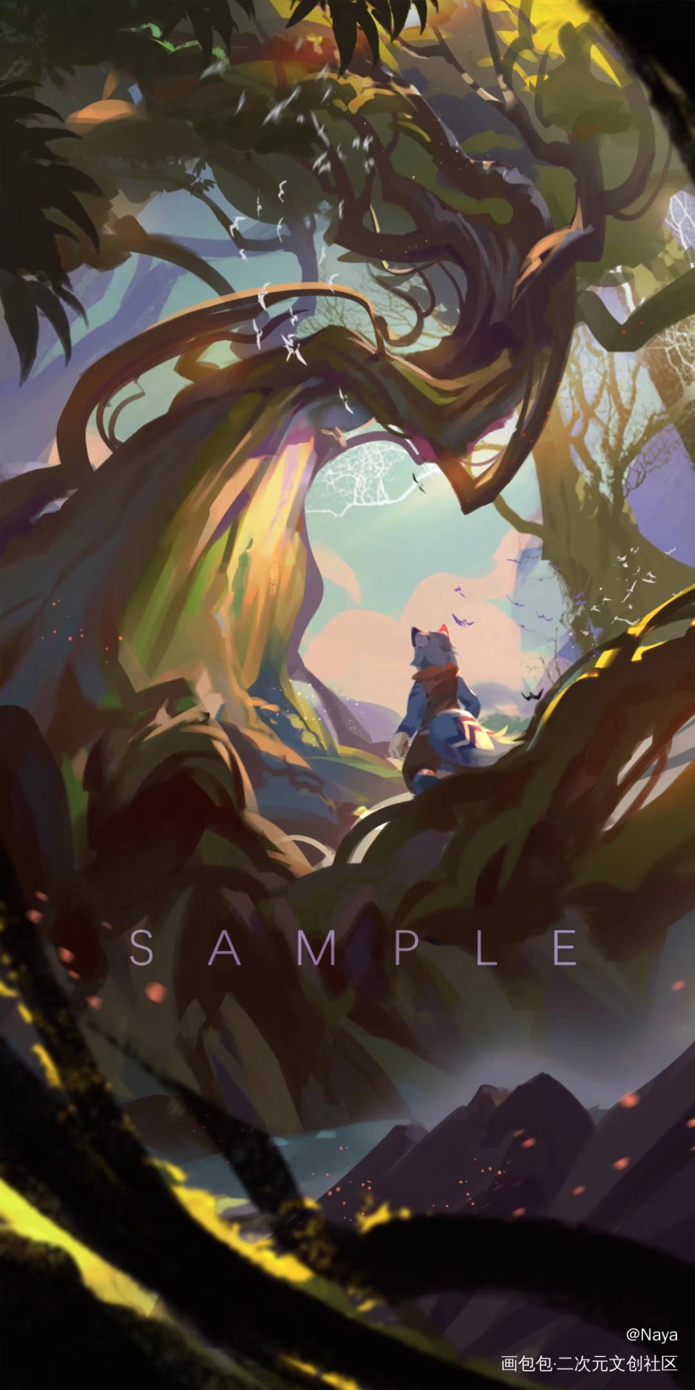 树_厚涂场景稿件原创绘画作品