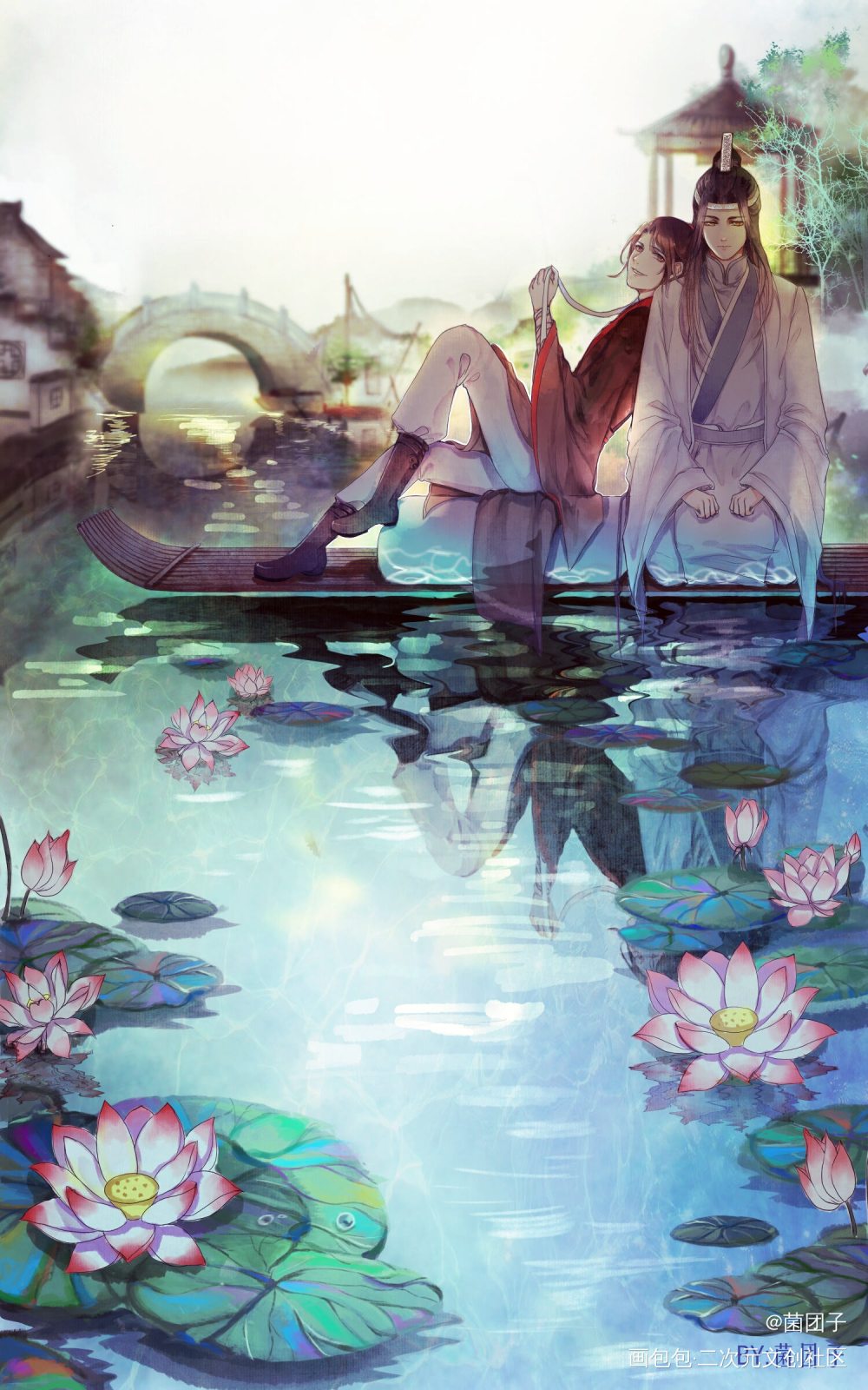 之前的魔道_魔道祖师蓝忘机魏无羡厚涂日系绘画作品