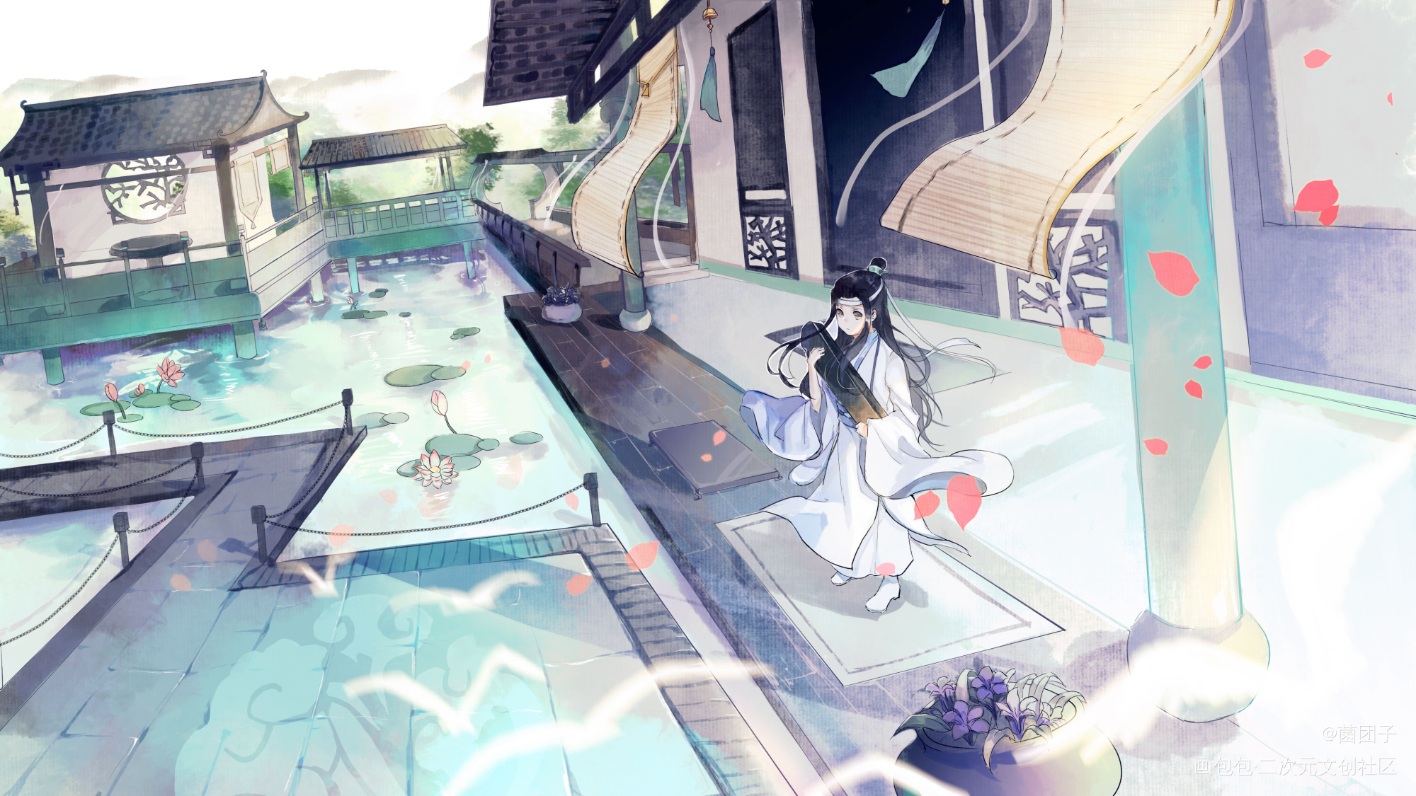 之前的魔道_魔道祖师蓝忘机魏无羡厚涂日系绘画作品