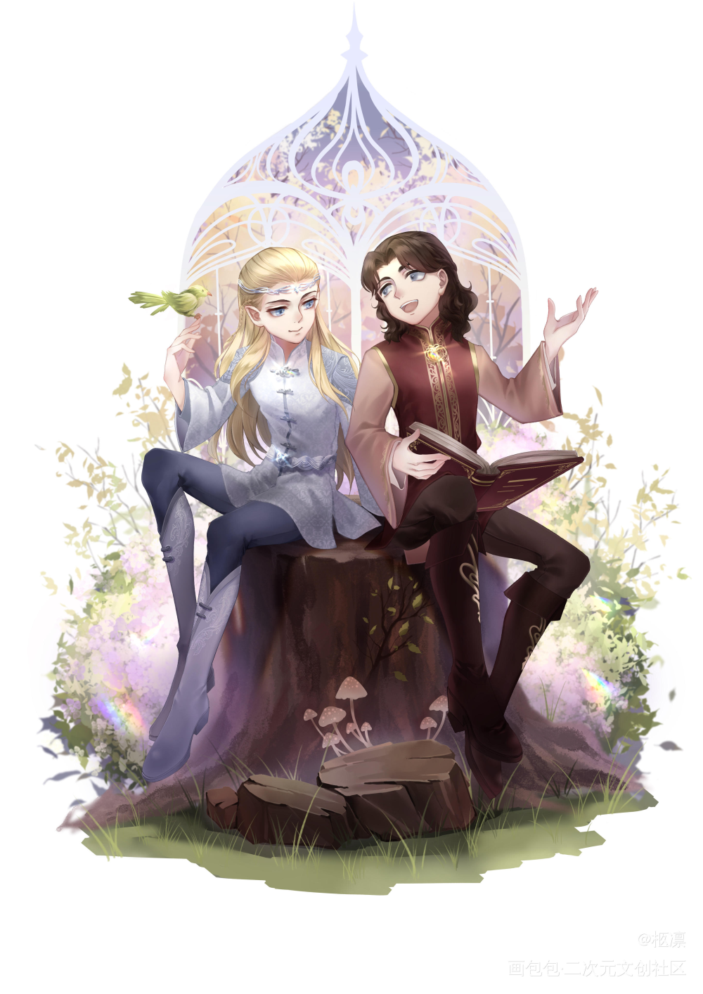 小绿叶个小希望p2摸鱼绿叶派_指环王立绘我要上首推插画同人魔戒绘画作品