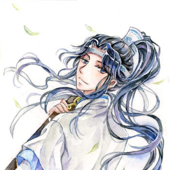 长大的思追儿_魔道祖师蓝思追手绘水彩水彩绘画作品