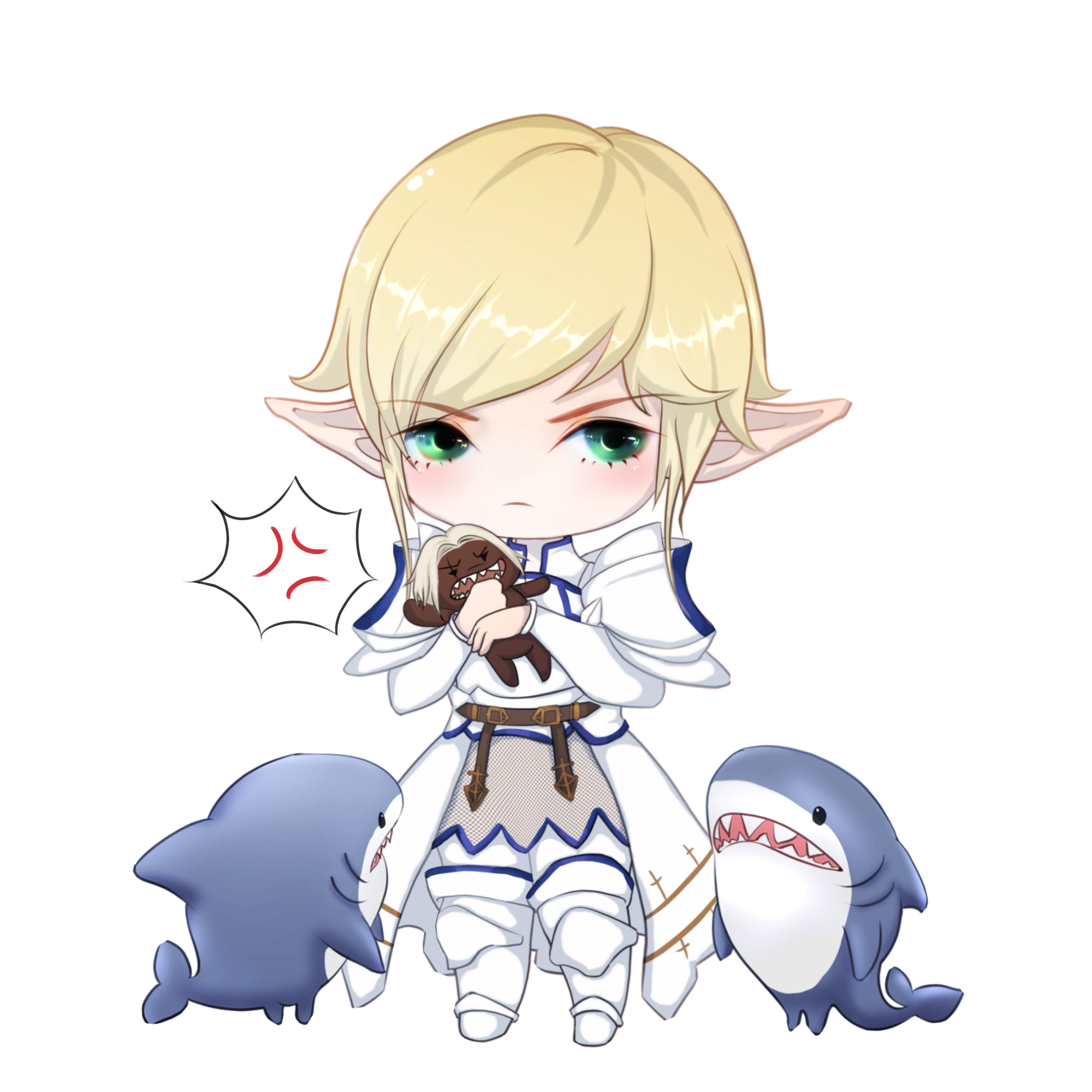 泽菲兰和艾默里克的Q版同人_同人ff14绘画作品