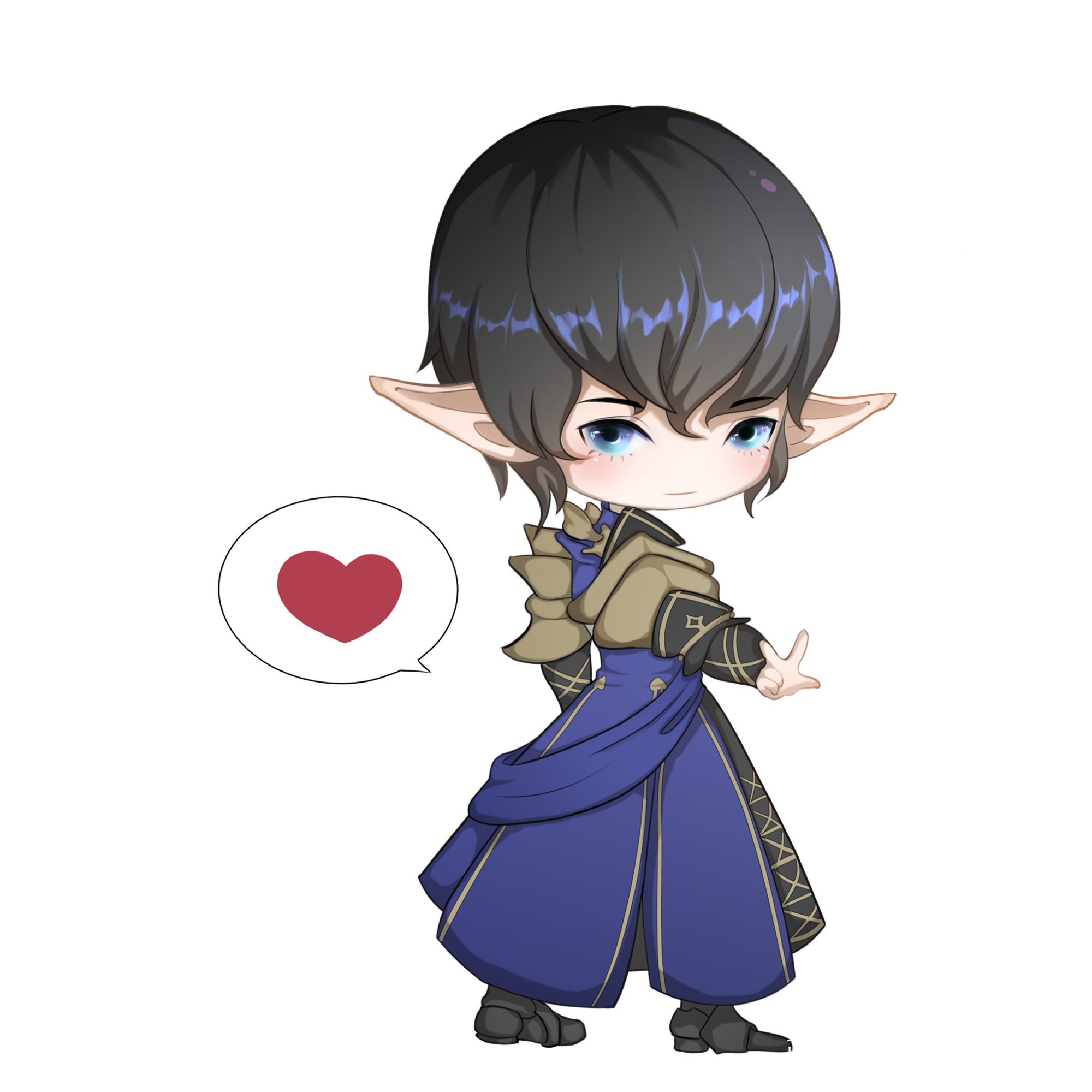 泽菲兰和艾默里克的Q版同人_同人ff14绘画作品