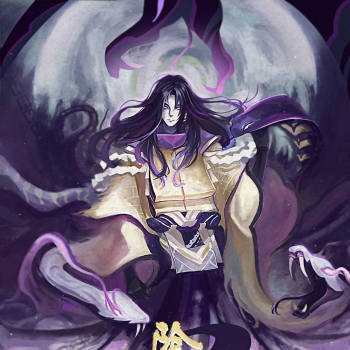 八岐大蛇_阴阳师八岐大蛇厚涂日系插画同人绘画作品