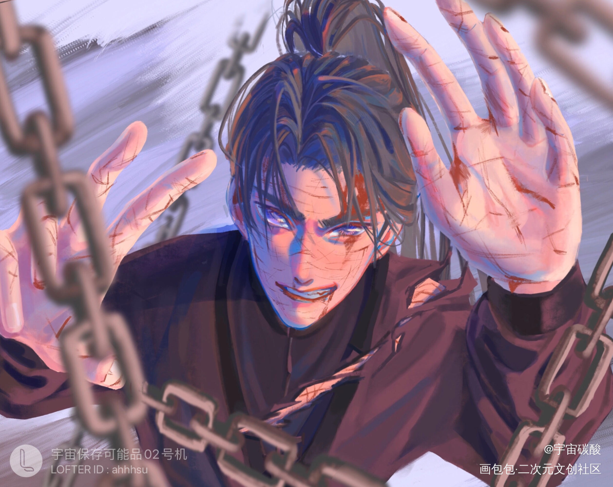 【二哈】时空生死门_二哈和他的白猫师尊墨燃厚涂插画绘画作品