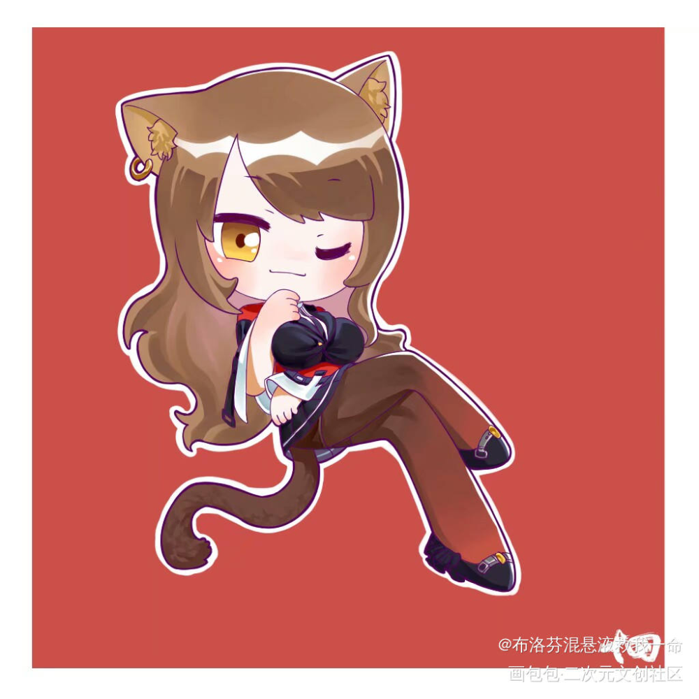 堆堆_明日方舟伊芙丽特天火陈梅蓝毒平涂日系Q版同人绘画作品