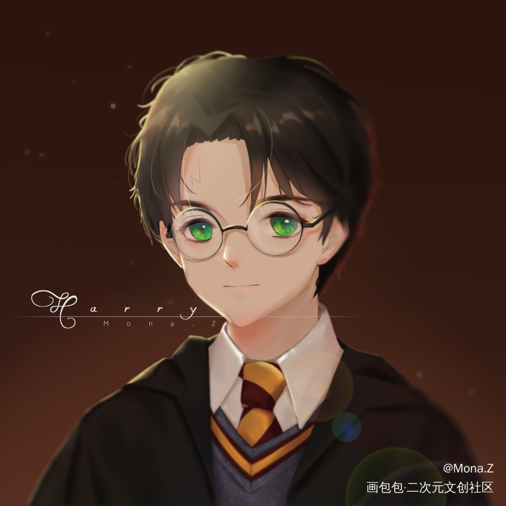 Harry Potter_哈利波特哈利波特平涂日系头像同人绘画作品