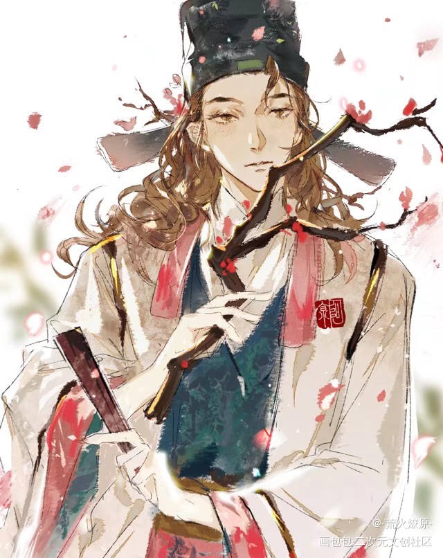 小糖_江南百景图唐伯虎古风插画同人绘画作品