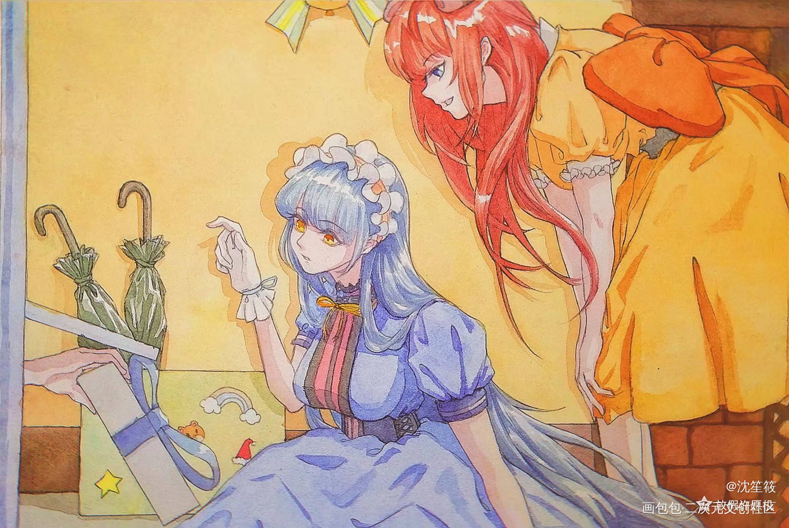搬运一下以前的老图炒冷饭_手绘水彩水彩原创原创oc绘画作品