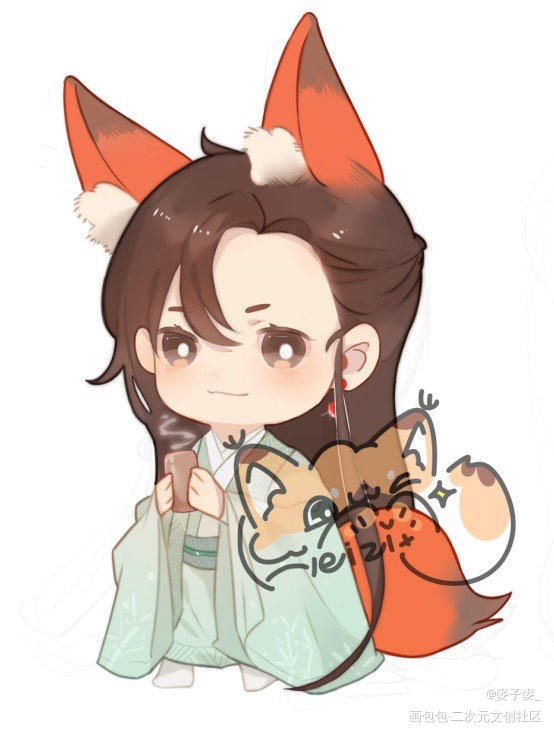 _(:з」∠)_來球個關注_将进酒沈泽川日系Q版绘画作品