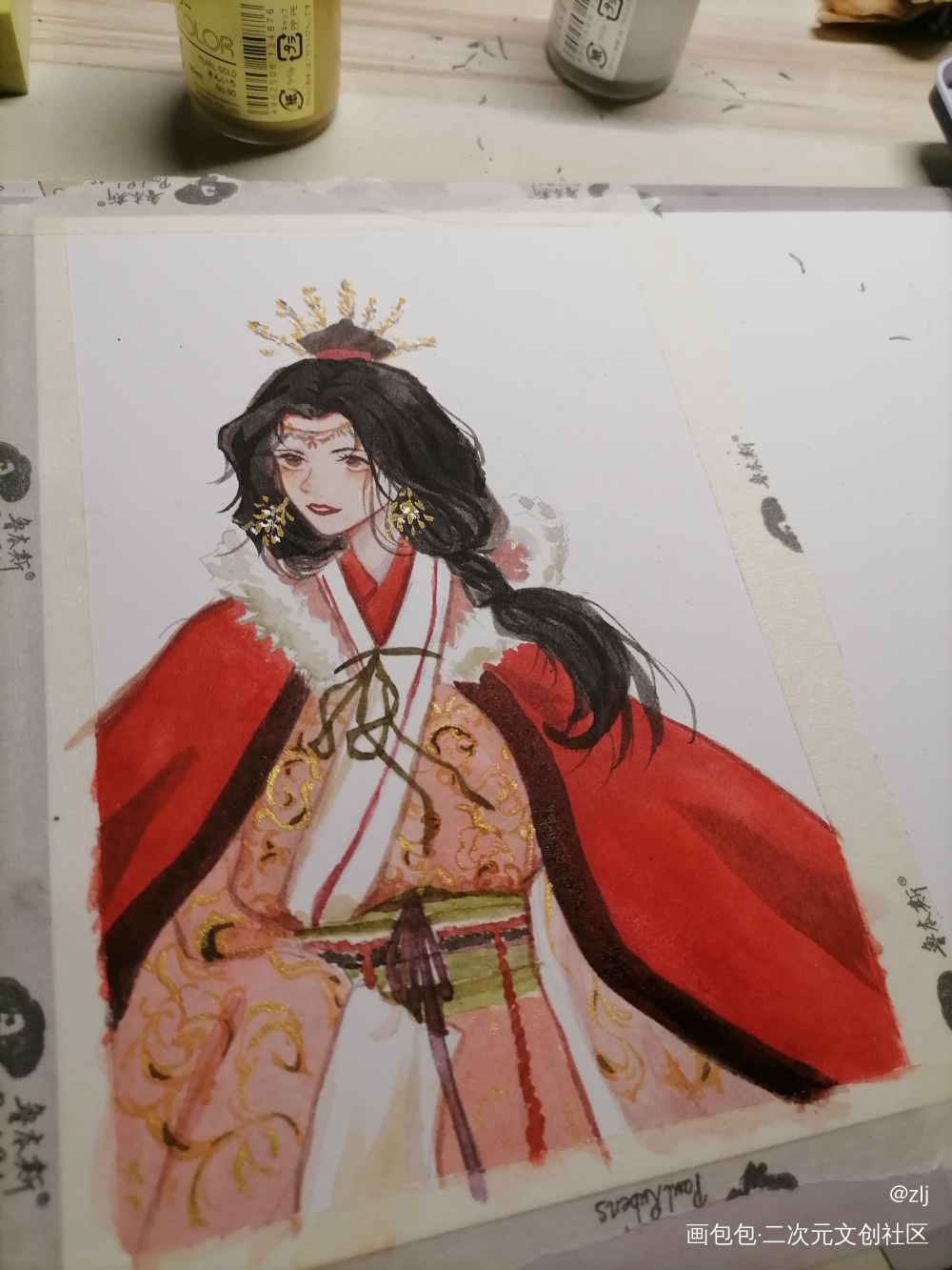 没有漂亮姐姐不开心(;_;)_江南百景图王昭君水彩同人绘画作品