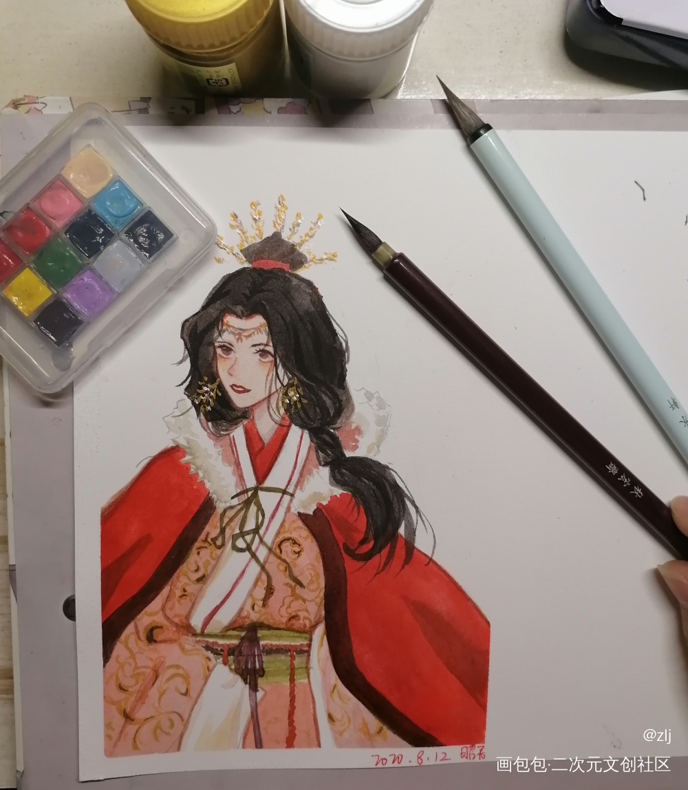 没有漂亮姐姐不开心(;_;)_江南百景图王昭君水彩同人绘画作品