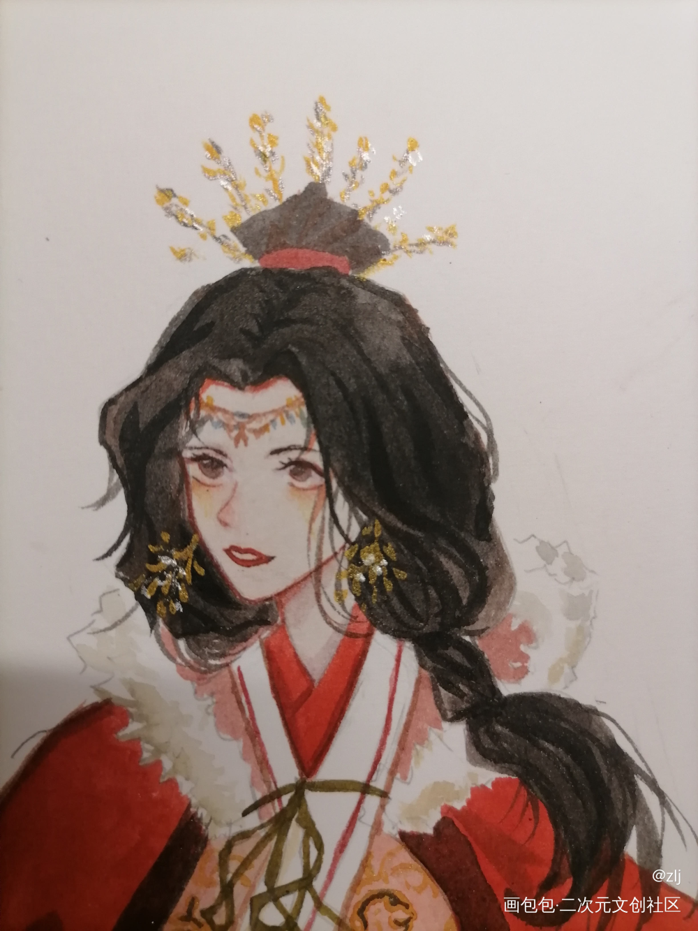 没有漂亮姐姐不开心(;_;)_江南百景图王昭君水彩同人绘画作品