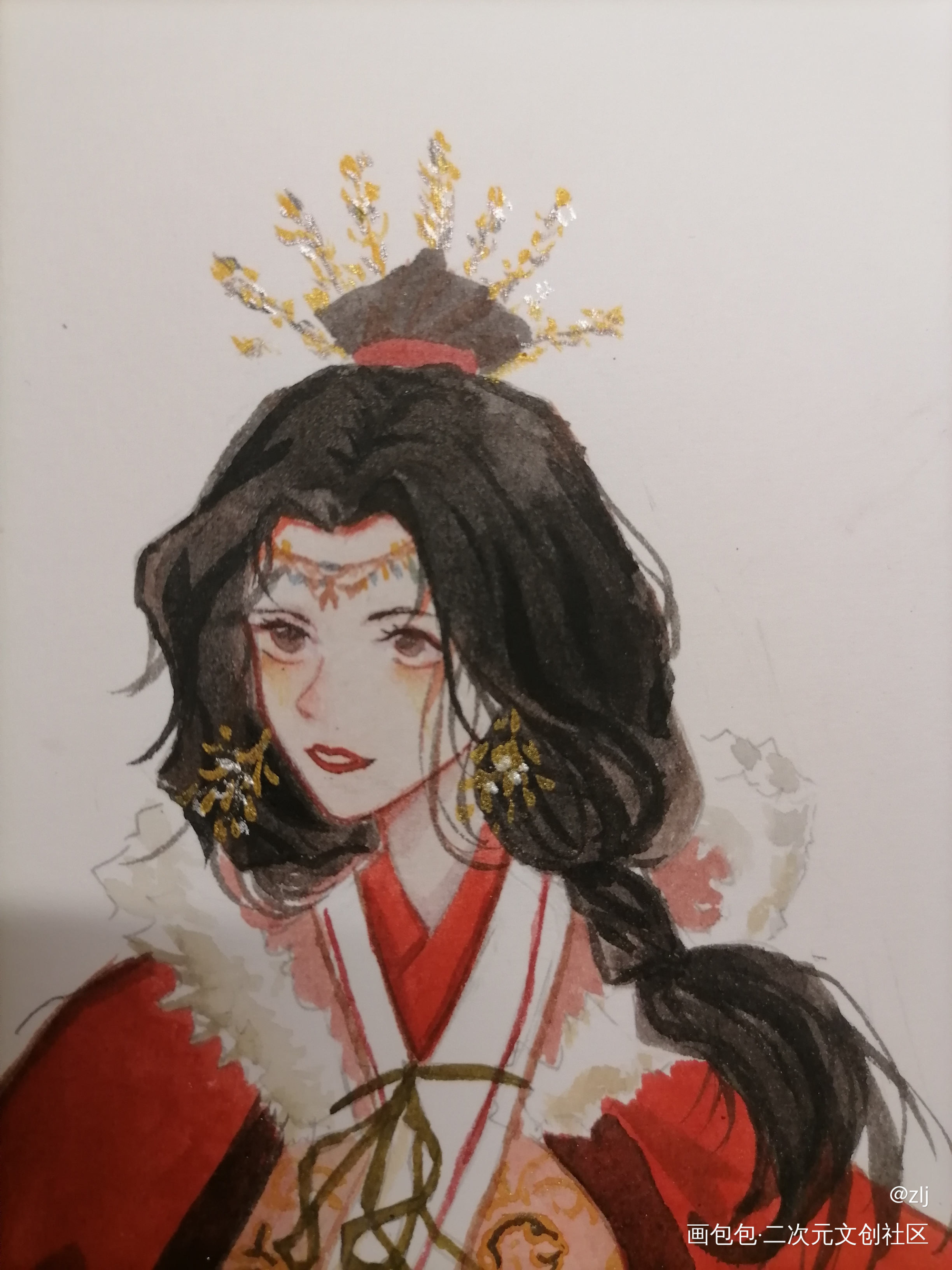 没有漂亮姐姐不开心(;_;)_江南百景图王昭君水彩同人绘画作品