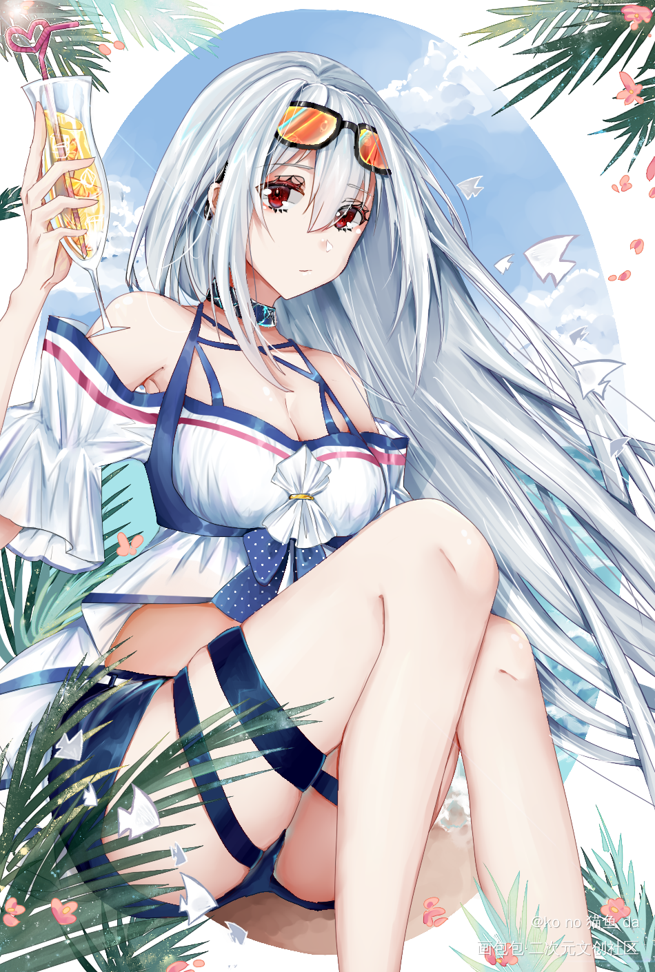 斯卡蒂_明日方舟斯卡蒂平涂日系我要上首推头像插画同人周边设计绘画作品