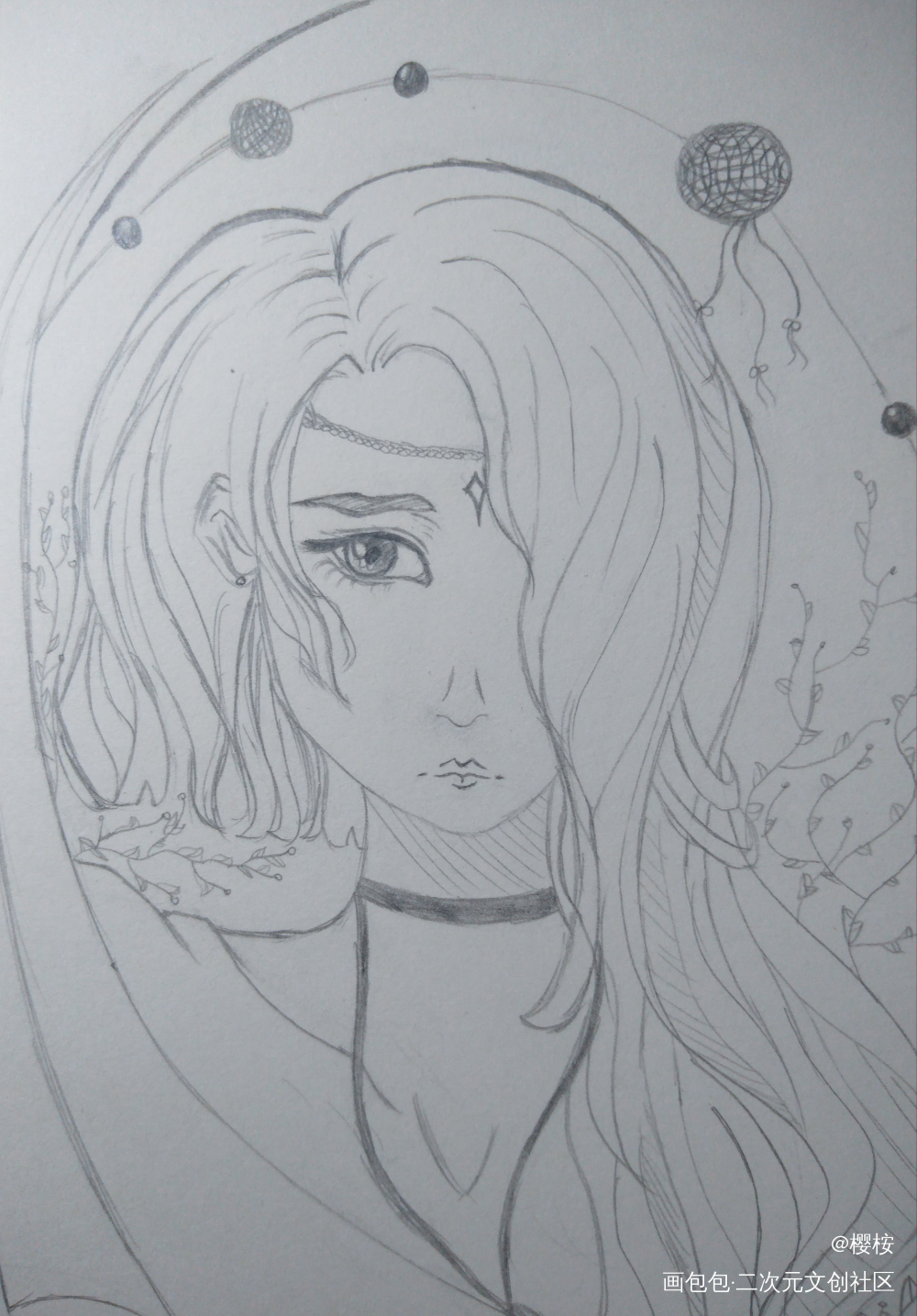 临摹线稿_线稿日系插画原创绘画作品