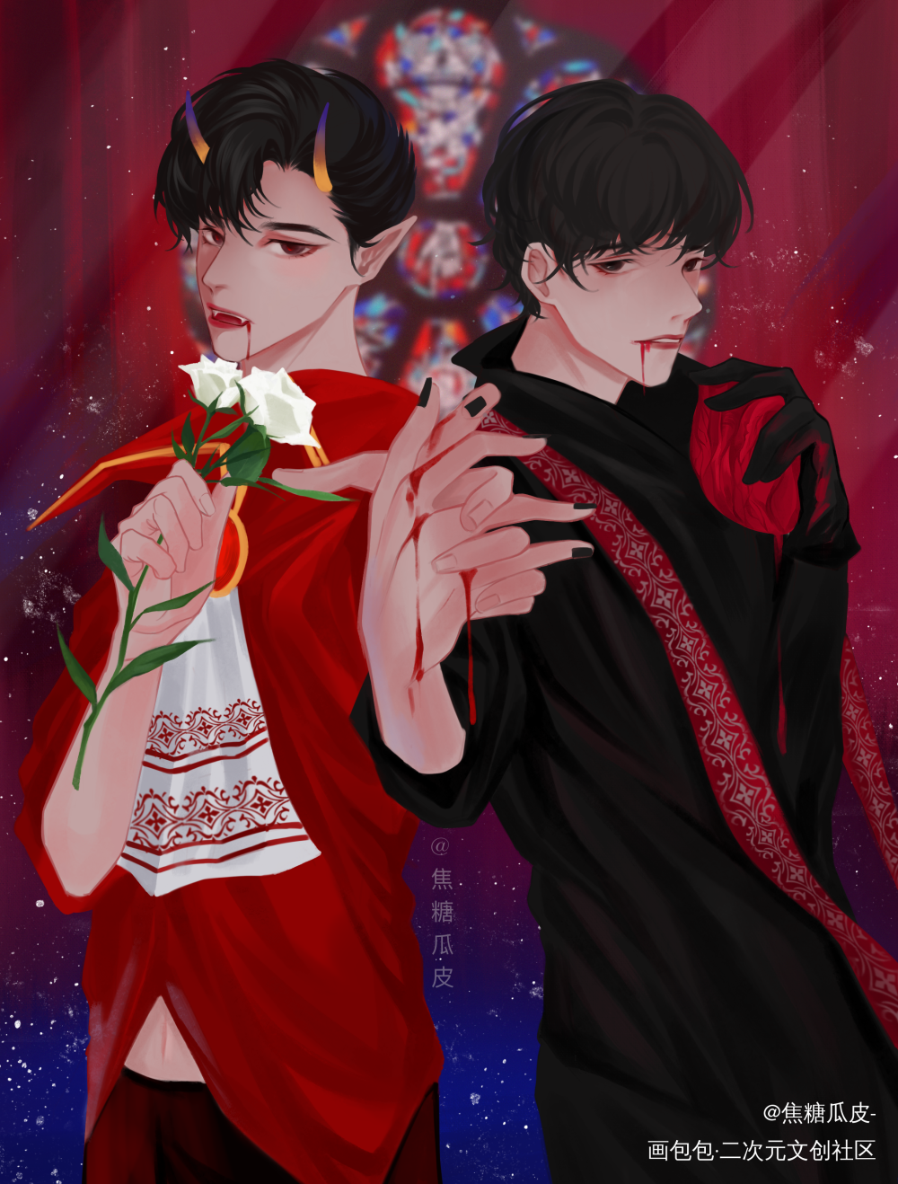 简哥生日快乐！_你却爱着一个傻逼188男团李玉简隋英厚涂插画绘画作品