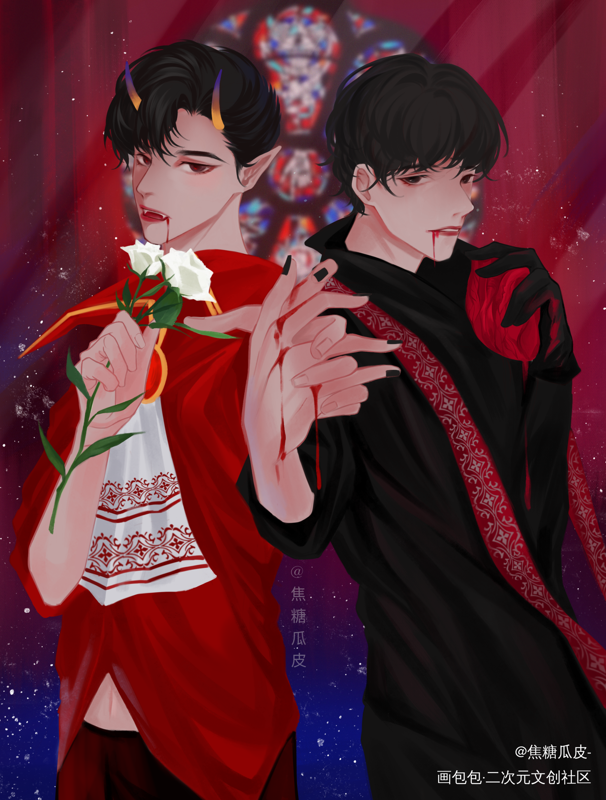 简哥生日快乐！_你却爱着一个傻逼188男团李玉简隋英厚涂插画绘画作品