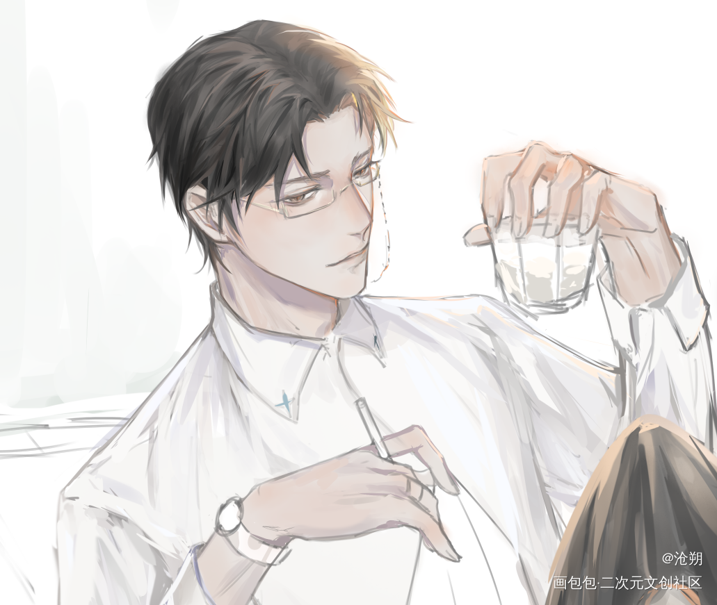 眼镜简哥_188男团简隋英厚涂我要上首推插画同人绘画作品