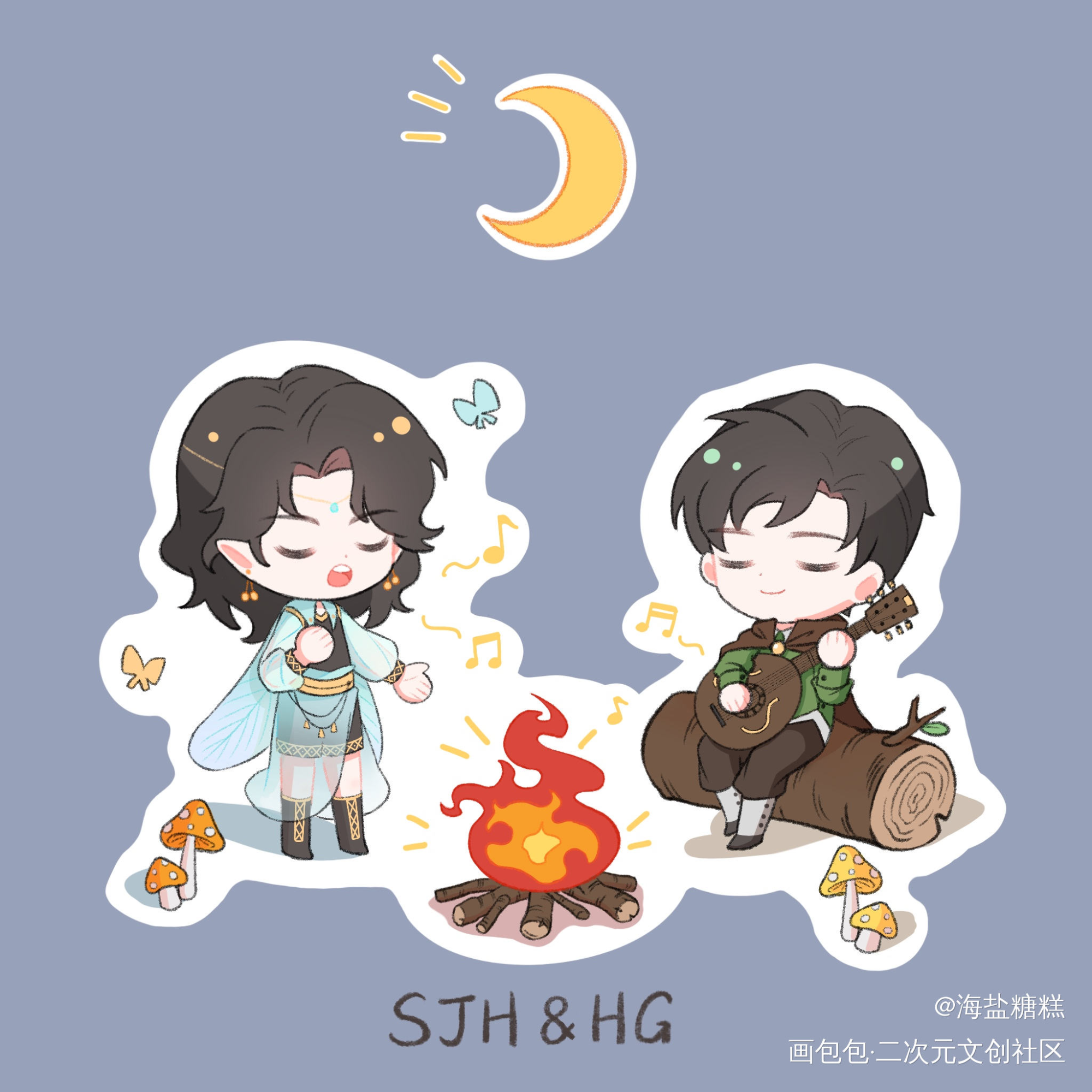 老图打卡_一醉经年188男团何故宋居寒Q版插画绘画作品