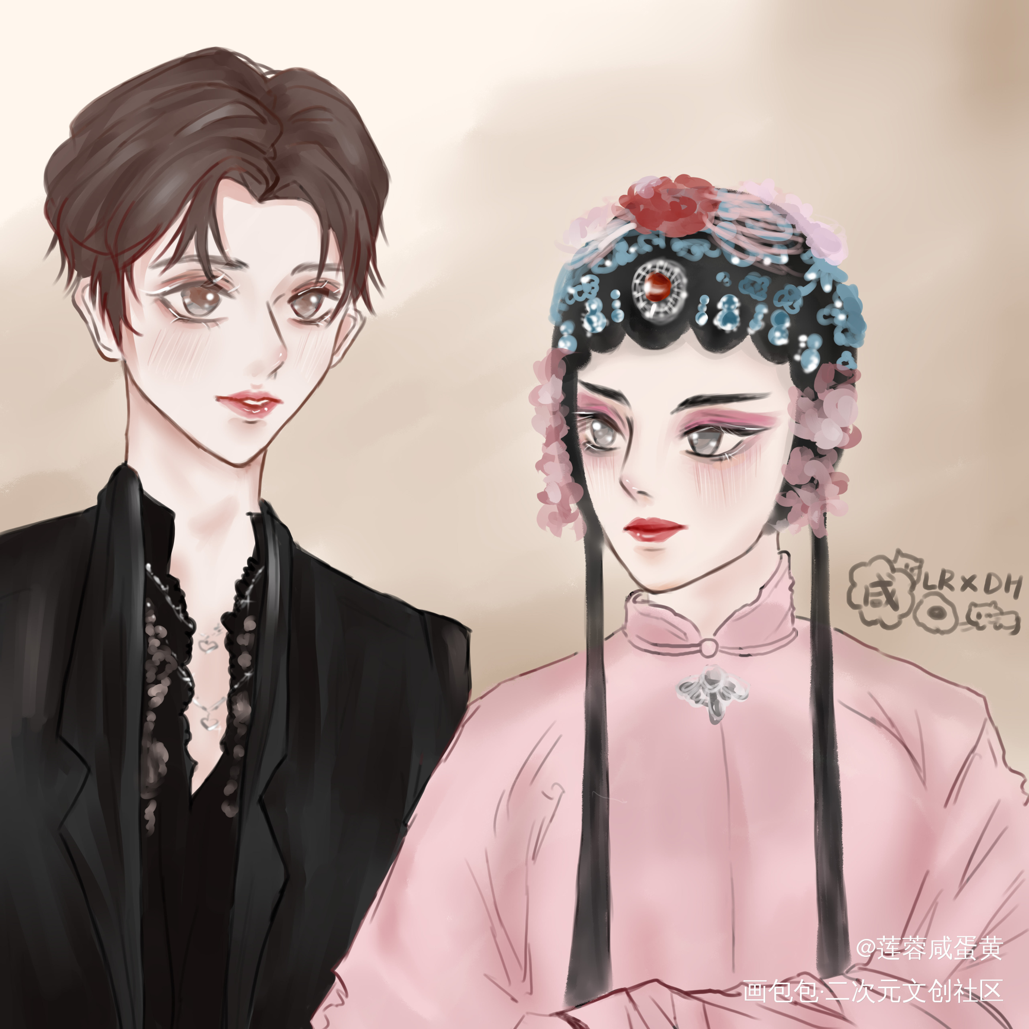 铁锅炖菜二弹！_kk和ll崔莺莺同人半原创绘画作品