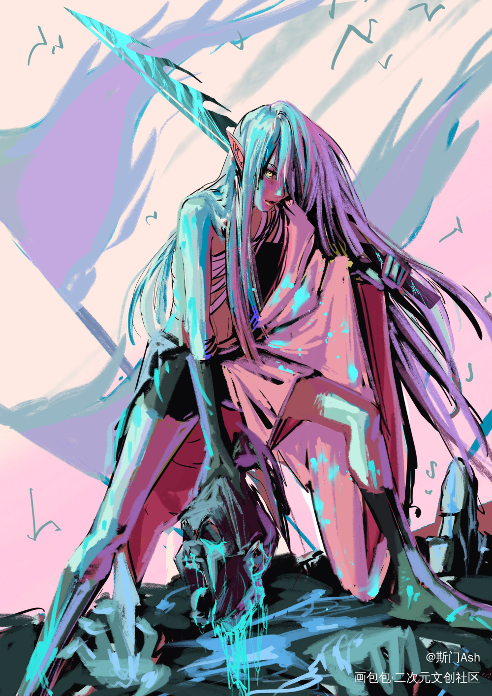 killer_厚涂Asher原创oc绘画作品