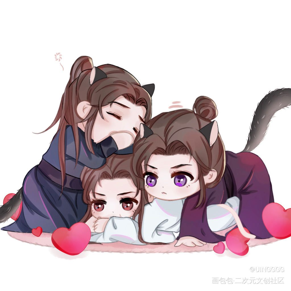 燃晚的一些Q版_二哈和他的白猫师尊绘画作品