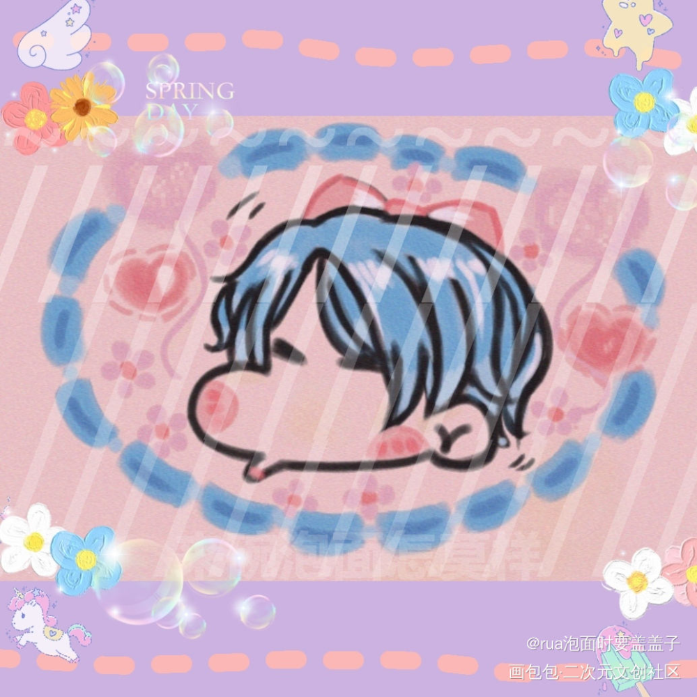 幼儿园画技，还请见谅_188男团温小辉Q版头像周边设计绘画作品