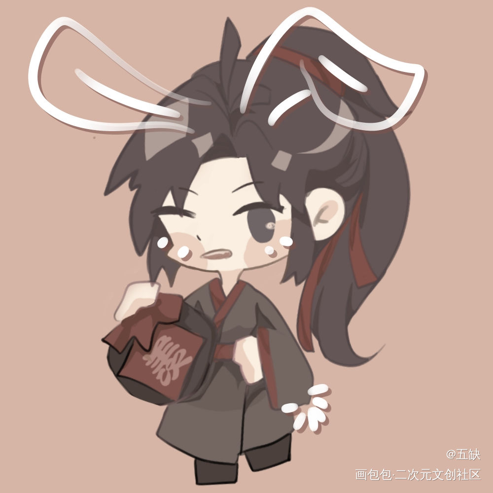 不知道什么时候的指绘①_魔道祖师魏无羡Q版同人绘画作品
