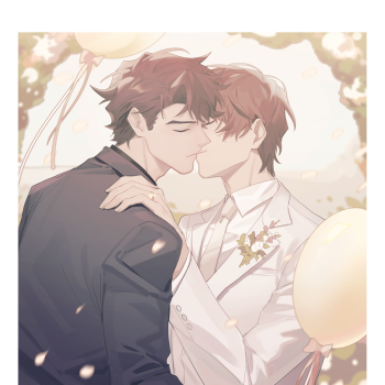 严江结婚二周年快乐_破云严峫江停日系插画绘画作品