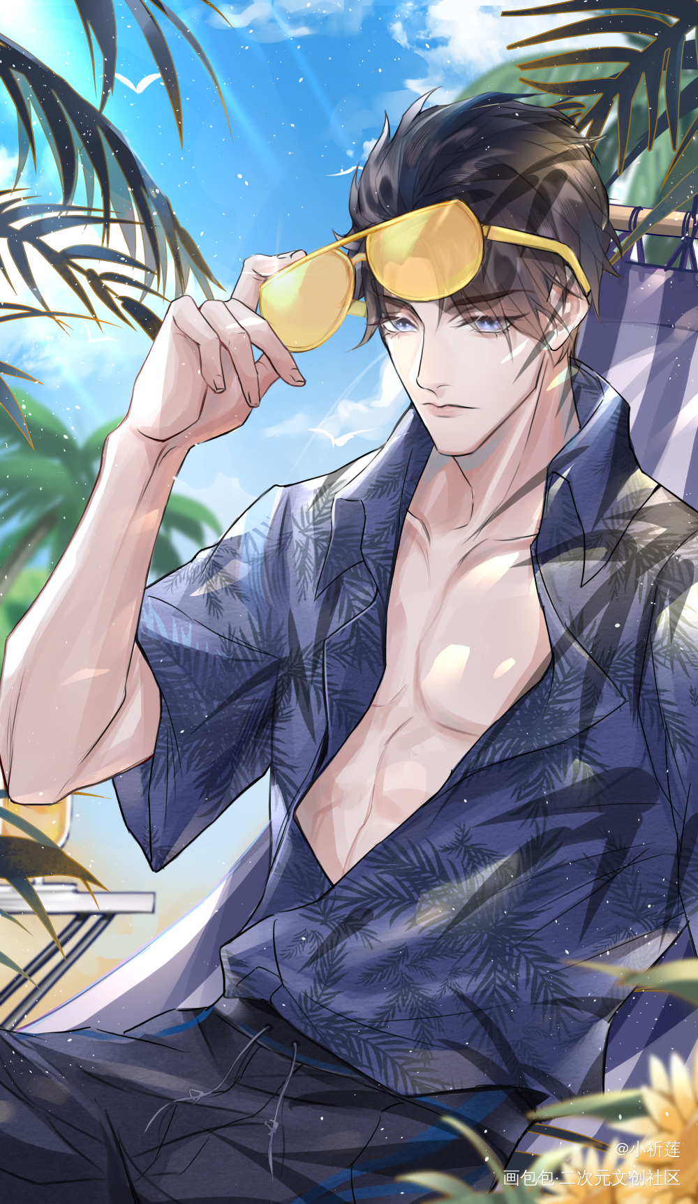第三天打卡♥晏明修_188男团晏明修平涂同人绘画作品