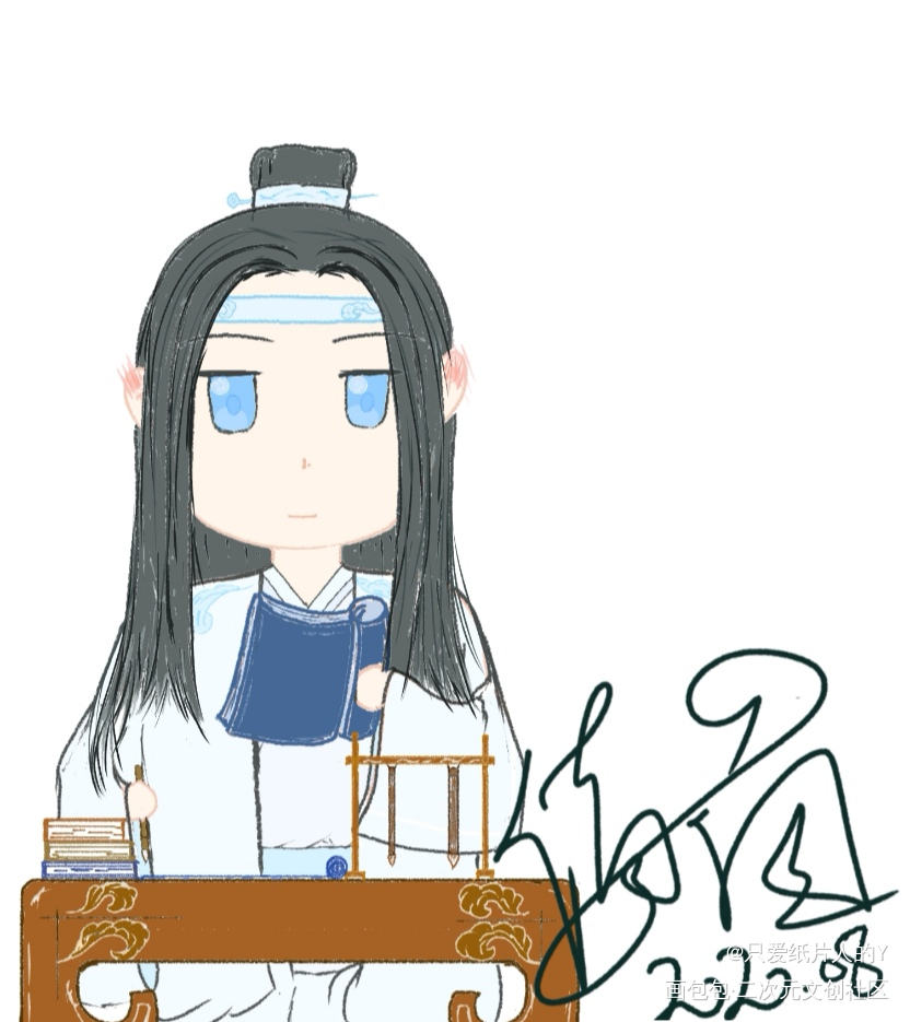 蓝湛来啦_魔道祖师忘羡蓝忘机我要上首推同人原创绘画作品