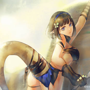 画画新美女_明日方舟森蚺平涂日系绘画作品