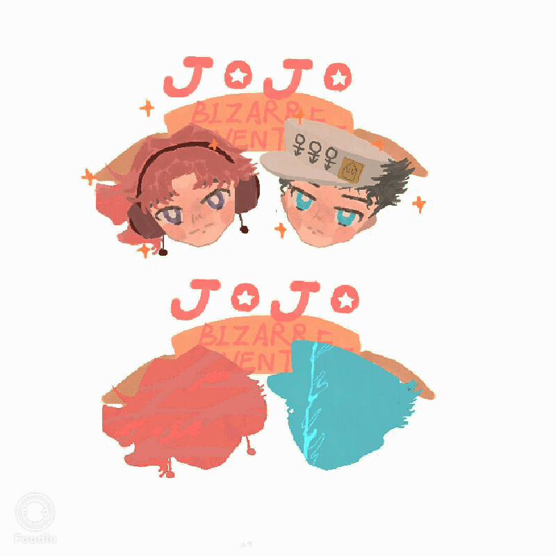 之前做的GIF_JOJO的奇妙冒险乔瑟夫乔斯达承花Q版同人绘画作品