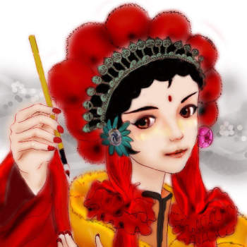 戏子_平涂头像插画oc原创原创绘画作品