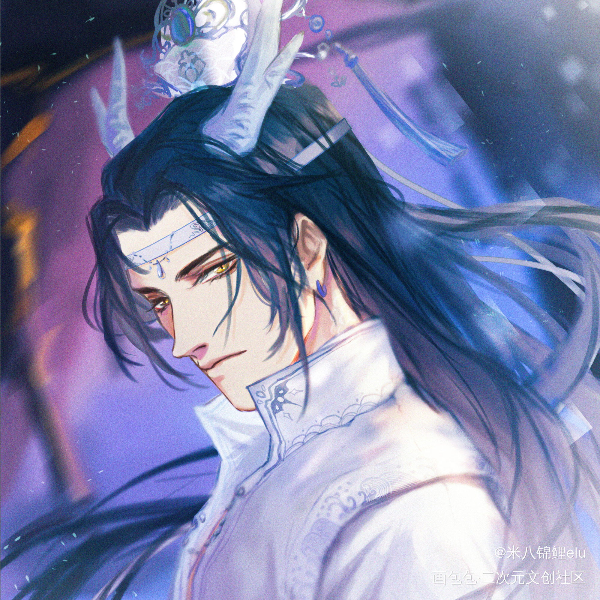 忘羡~龙叽_魔道祖师蓝忘机绘画作品