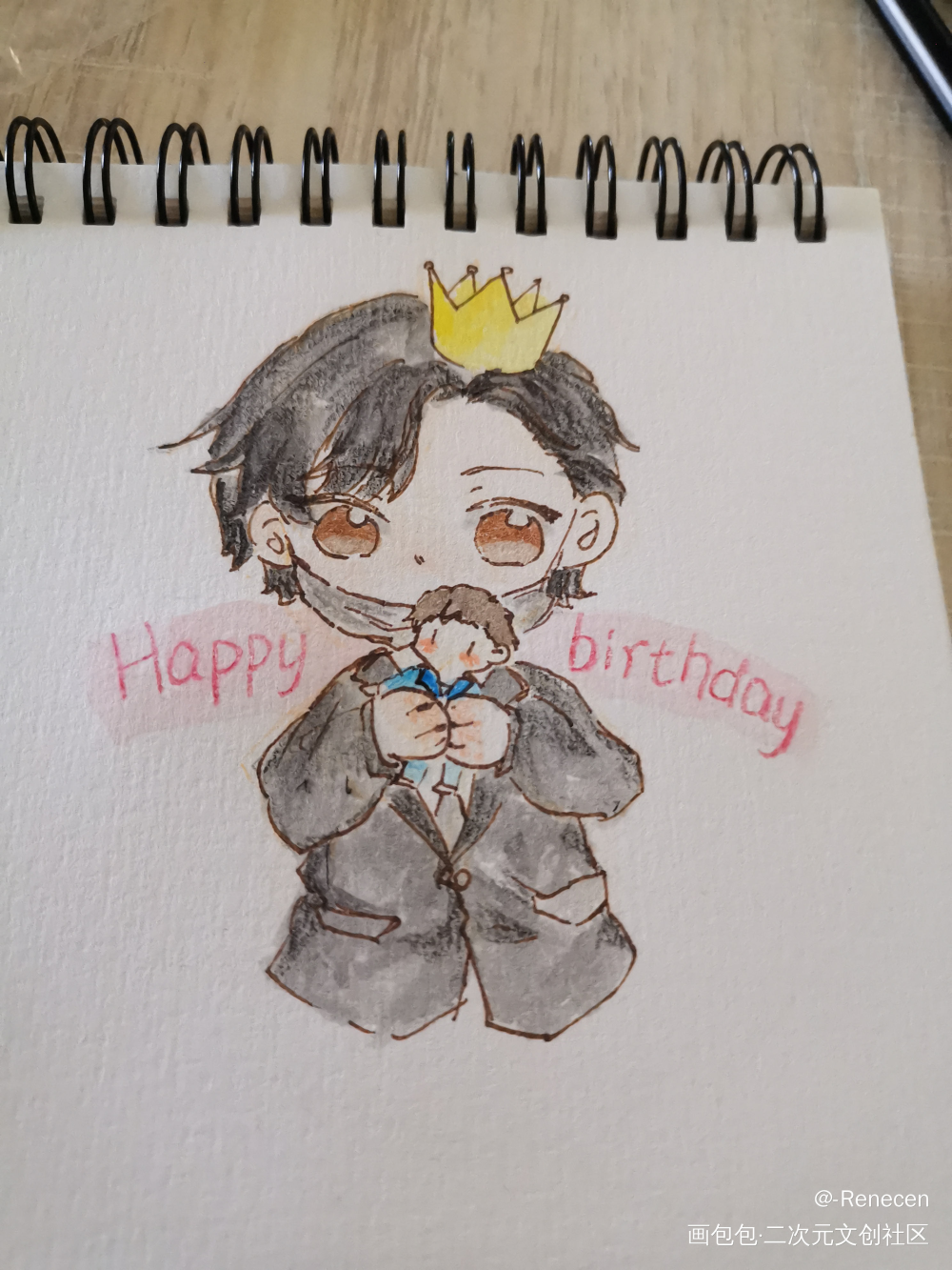 祝小十生日快乐！_火焰戎装188男团宫任宫应弦Q版同人绘画作品