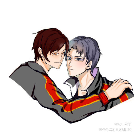 叶喻 贴贴_全职高手喻文州叶修同人绘画作品