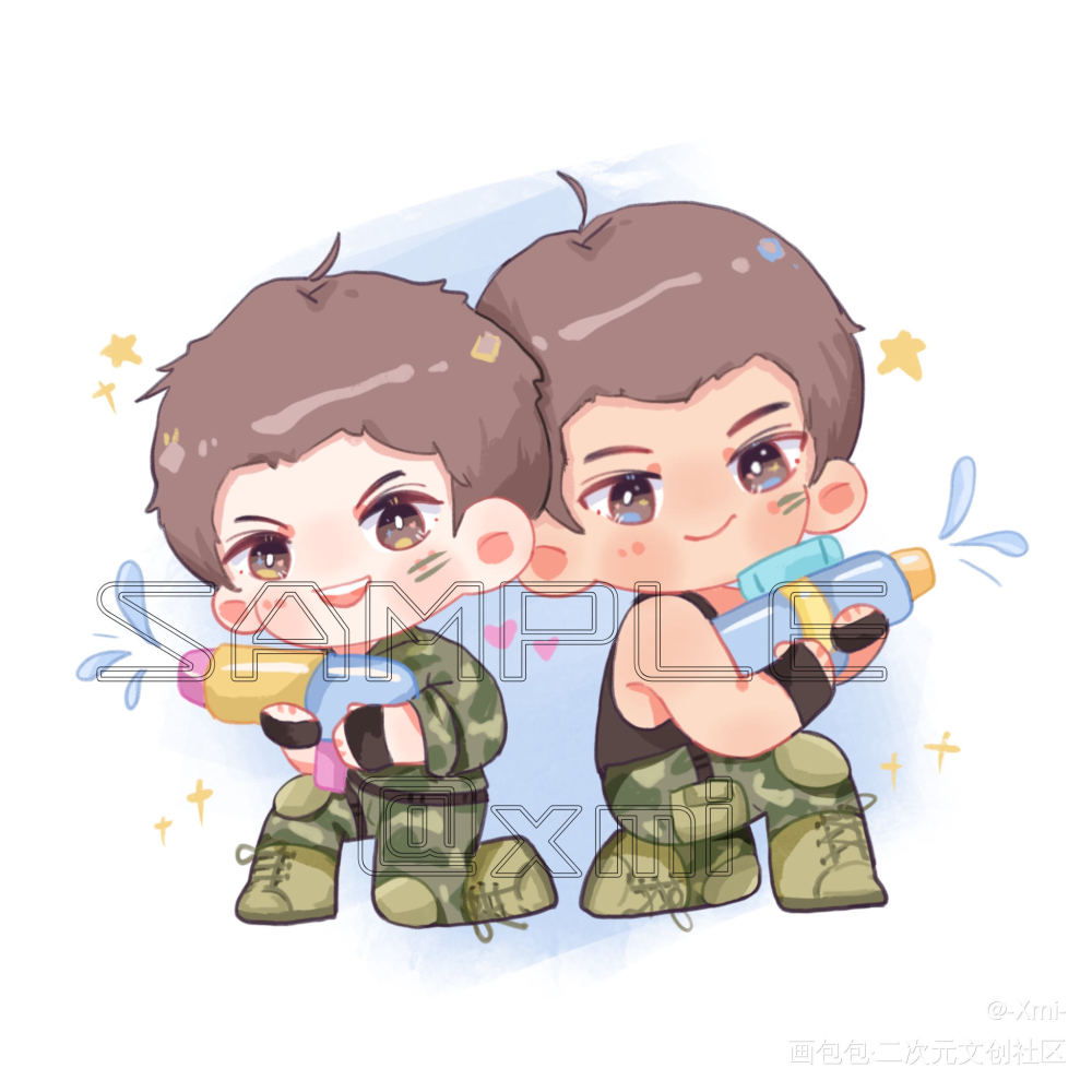 一堆小可爱 剩下四张接下一条～_188男团Q版绘画作品