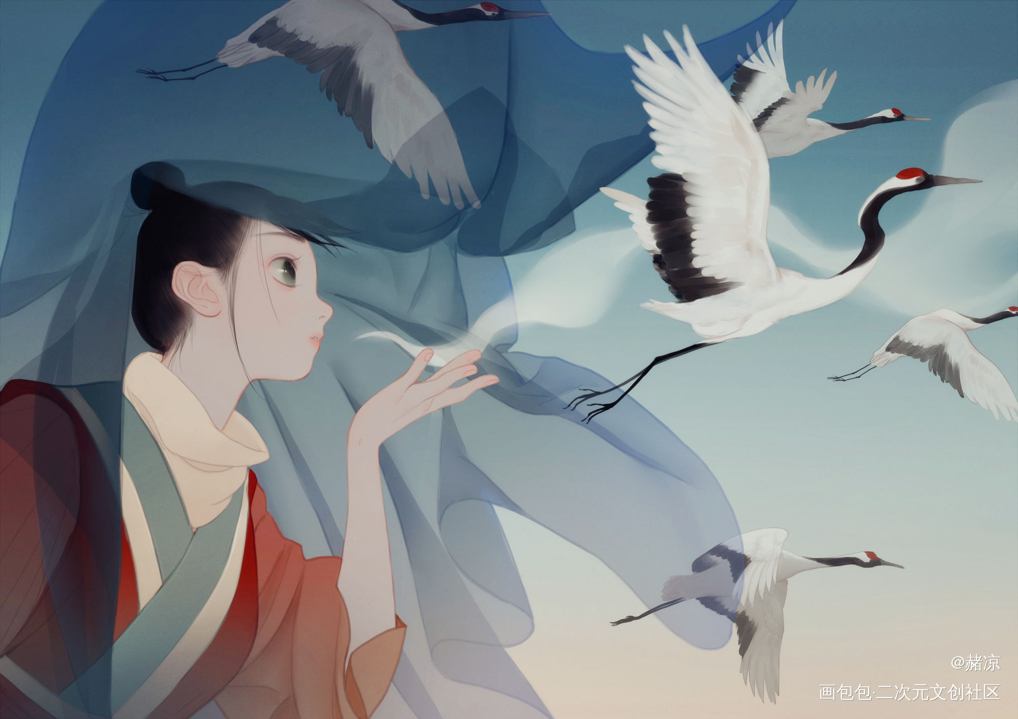 无题_中国风汉元素我要上首推插画原创oc绘画作品