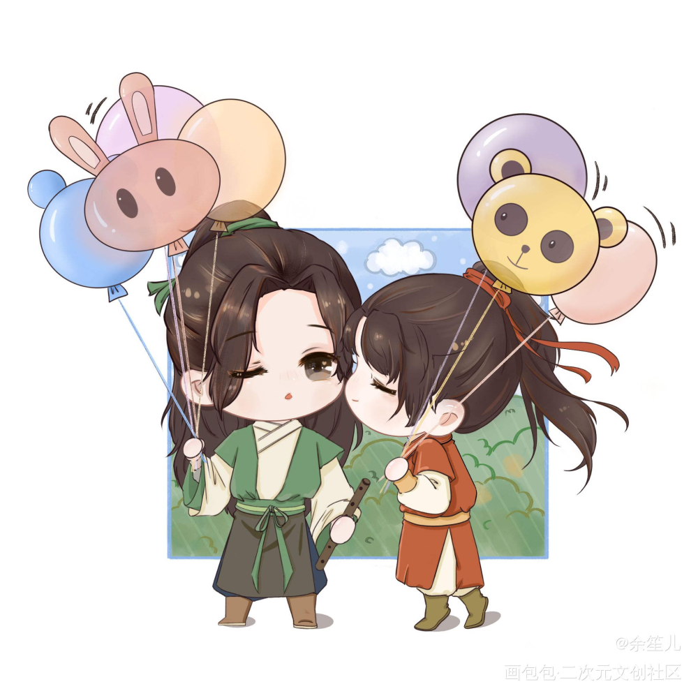 允翡_有匪有匪有匪谢允谢允周翡周翡平涂Q版Q版插画周边设计priestpriest原创原创绘画作品