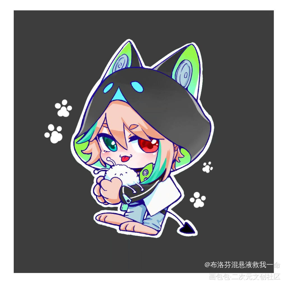 发现了神仙猫猫x1_阿萨aza阿萨azaroza平涂日系Q版头像同人绘画作品