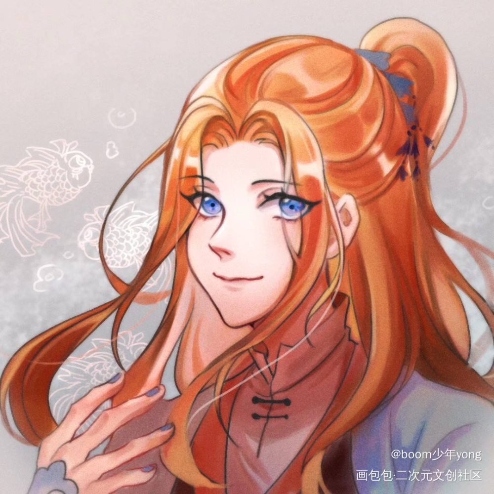 金鱼精堇于_平涂摸鱼原创原创oc绘画作品